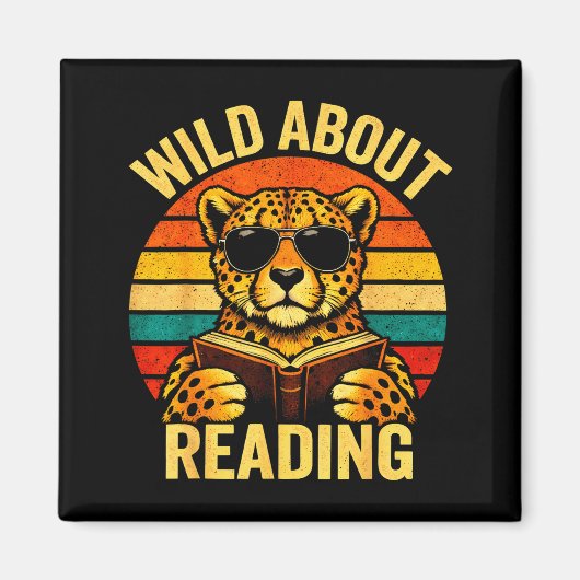Aimant Mème d'animal drôle sauvage sur la lecture guépard (Devant)