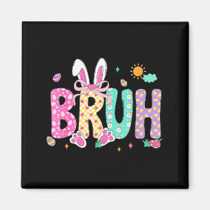 Aimant Mème de Bruh de Pâques drôle de lapin oeufs garçon