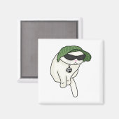 Aimant Mème de chat casquette de laitue (Recto/Verso)