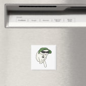 Aimant Mème de chat casquette de laitue (In Situ (Lave-vaisselle))