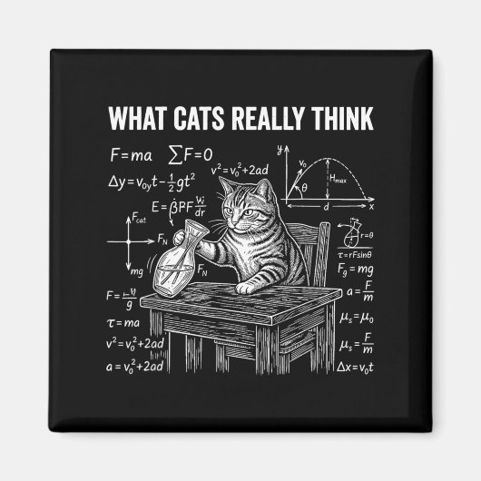 Aimant Mème de chat de physique scientifique drôle Ce que (Devant)