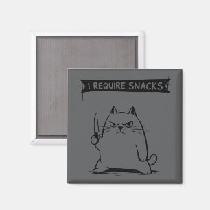 Aimant Mème de chat drôle J'ai besoin de snacks