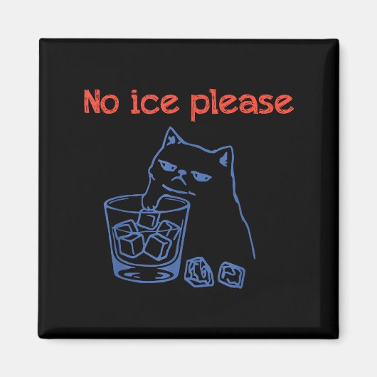 Aimant Mème de chat drôle pas de glace s'il vous plaît (Devant)