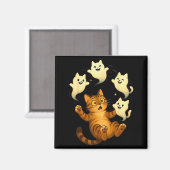 Aimant Mème de chat drôle Soky Halloween minou  (Recto/Verso)