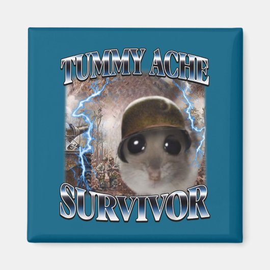 Aimant Mème de hamster survivant à un mal de ventre migno (Devant)