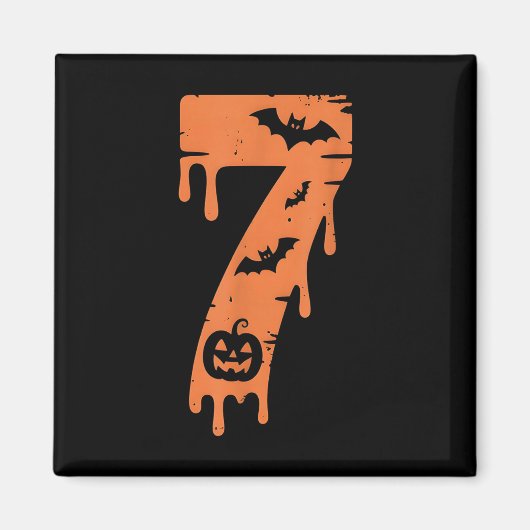 Aimant Mème de numéro 7 67 Six Sept Halloween (Devant)
