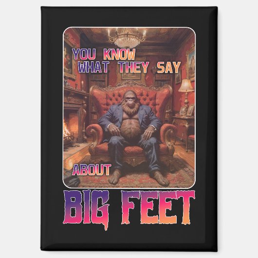 Aimant Mème de pieds Bigfoot amusant (Recto)