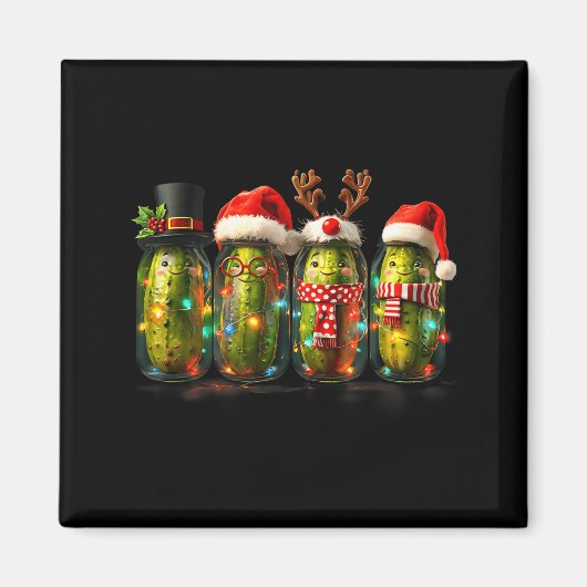 Aimant Mème de pot de Ckle festif Lumières de Noël Chapea (Devant)