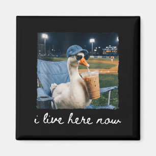 Aimant Mème de terrain de baseball Funny Goose Duck Live