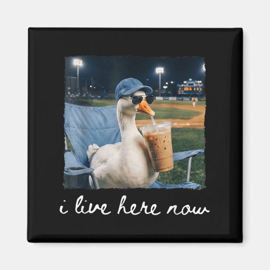 Aimant Mème de terrain de baseball Funny Goose Duck Live (Devant)