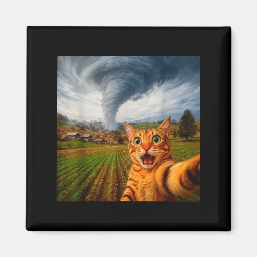 Aimant Mème de Tornade de Selfie de Chat Drôle (Devant)