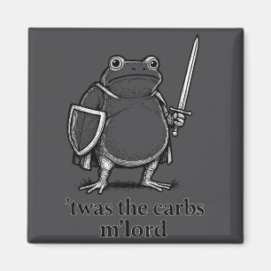 Aimant Mème drôle de grenouille médiévale Carbs Chevalier