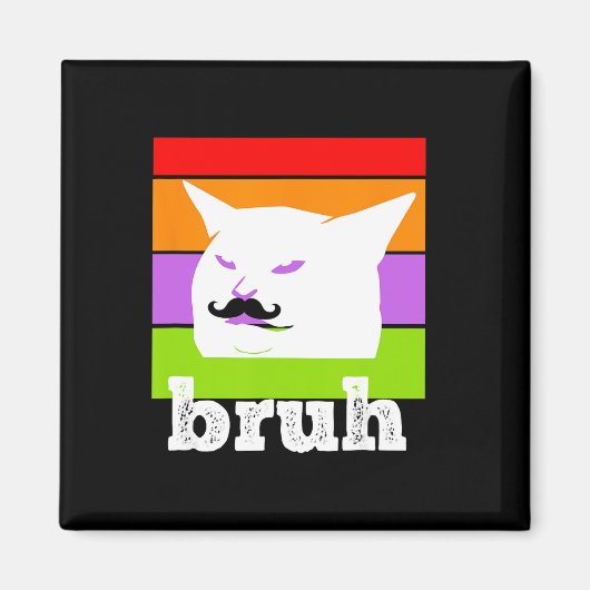 Aimant Mème Drôle Dit Bruh Avec Cat-cinco De Mayo-mexi (Devant)