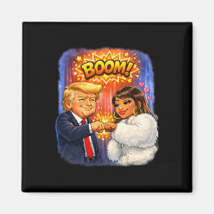 Aimant Mème drôle Trump et Nicki high five pour s'amuser