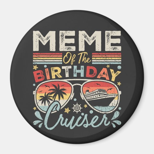 Aimant Mème du Cercle de Vacances de Cruiser Anniversaire (Devant)
