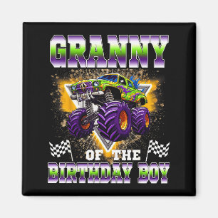 Aimant Mémé du garçon anniversaire camion monstre anniver