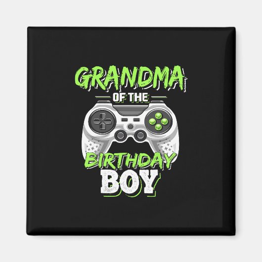 Aimant Mémé du garçon d'anniversaire jeu vidéo correspond (Devant)