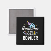 Aimant Mémé du match de bowling de la fête d'anniversaire (Recto/Verso)