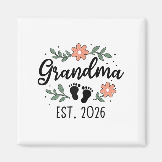 Aimant Mémé Est 2026 - Annonce de Grossesse Pour Mamie (Devant)