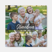 Aimant Mémé établie. Écriture blanche 3 photo (Devant)