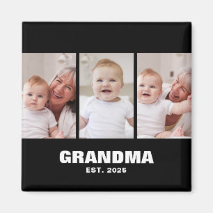 Aimant Mémé Fondé 3 Photo Fête des Grands-Parents