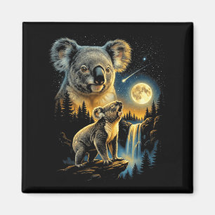 Aimant Mème koala hurlant à la lune drôle koala des année