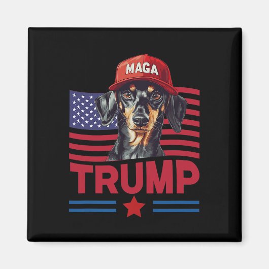 Aimant Même mon chien aime Trump Dachshund Mega Casquette (Devant)