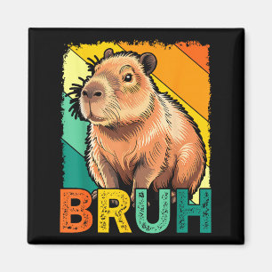 Aimant Mème Rétro Vintage Capybara Bruh Pour Garçons Fill