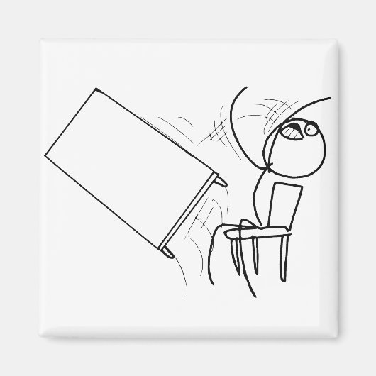 Aimant Mème visage de la plage de retournement de table (Devant)