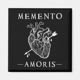 Aimant Memento Amoris. Cœur saignant et gothique à flèche