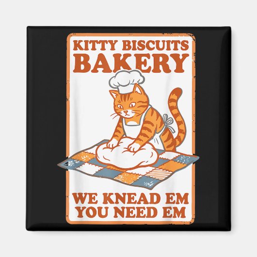 Aimant Mèmes de chats drôles de boulangerie de biscuits p (Devant)