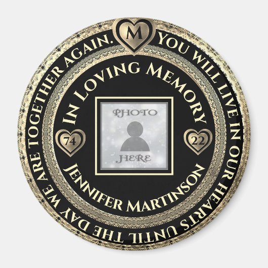 Aimant Mémoire d'amour commémorative (Devant)