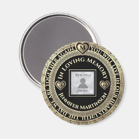 Aimant Mémoire d'amour commémorative (Recto/Verso)