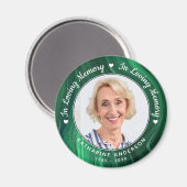 Aimant Mémoire d'amour Marbre vert Photo Funérailles (Recto/Verso)