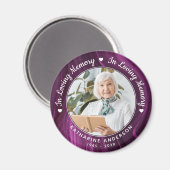 Aimant Mémoire d'amour Marbre violet Photo Funérailles (Recto/Verso)