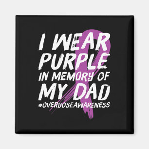 Aimant Mémoire de papa Porte une surdose violette