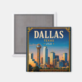 Aimant ⭐ Mémoire de vacances à Dallas Texas (Recto/Verso)