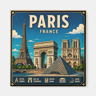 Aimant 🧲 Mémoire de vacances à Paris France pour les amo