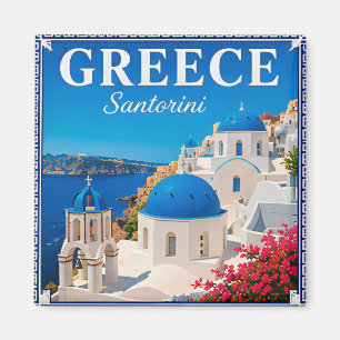 Aimant 💙 Mémoire de vacances à Santorin Grèce