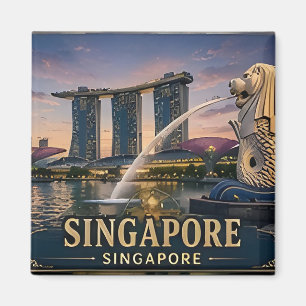 Aimant 🌏 Mémoire de vacances à Singapour pour les voyage