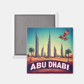 Aimant 🧲 Mémoire de vacances côtières à Abou Dabi UAE 🌊 (Recto/Verso)