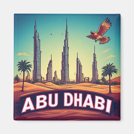 Aimant 🧲 Mémoire de vacances côtières à Abou Dabi UAE 🌊 (Devant)