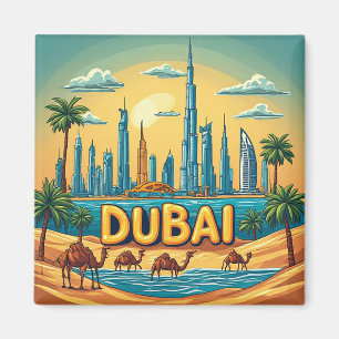 Aimant 🧲 Mémoire de vacances d'aventure à Dubaï depuis l