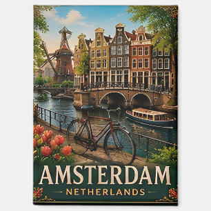 Aimant 🧲 Mémoire de vacances sur les canaux d'Amsterdam