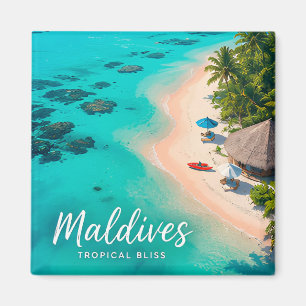 Aimant 🧲 Mémoire de vacances tropicales aux Maldives 🌴