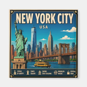 Aimant 🧲 Mémoire de voyage à Manhattan New York 🏙️