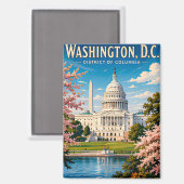 Aimant 🏛️ Mémoire de voyage du Capitole de Washington DC (Recto/Verso)