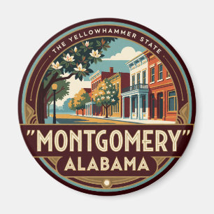 Aimant Mémoire de voyage rétro à Montgomery Alabama Capit