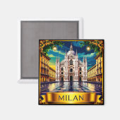 Aimant 🧲 Mémorabilia de voyage à Milan Italie (Recto/Verso)