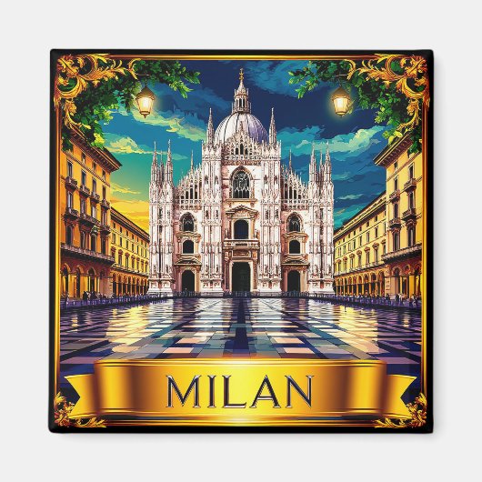 Aimant 🧲 Mémorabilia de voyage à Milan Italie (Devant)